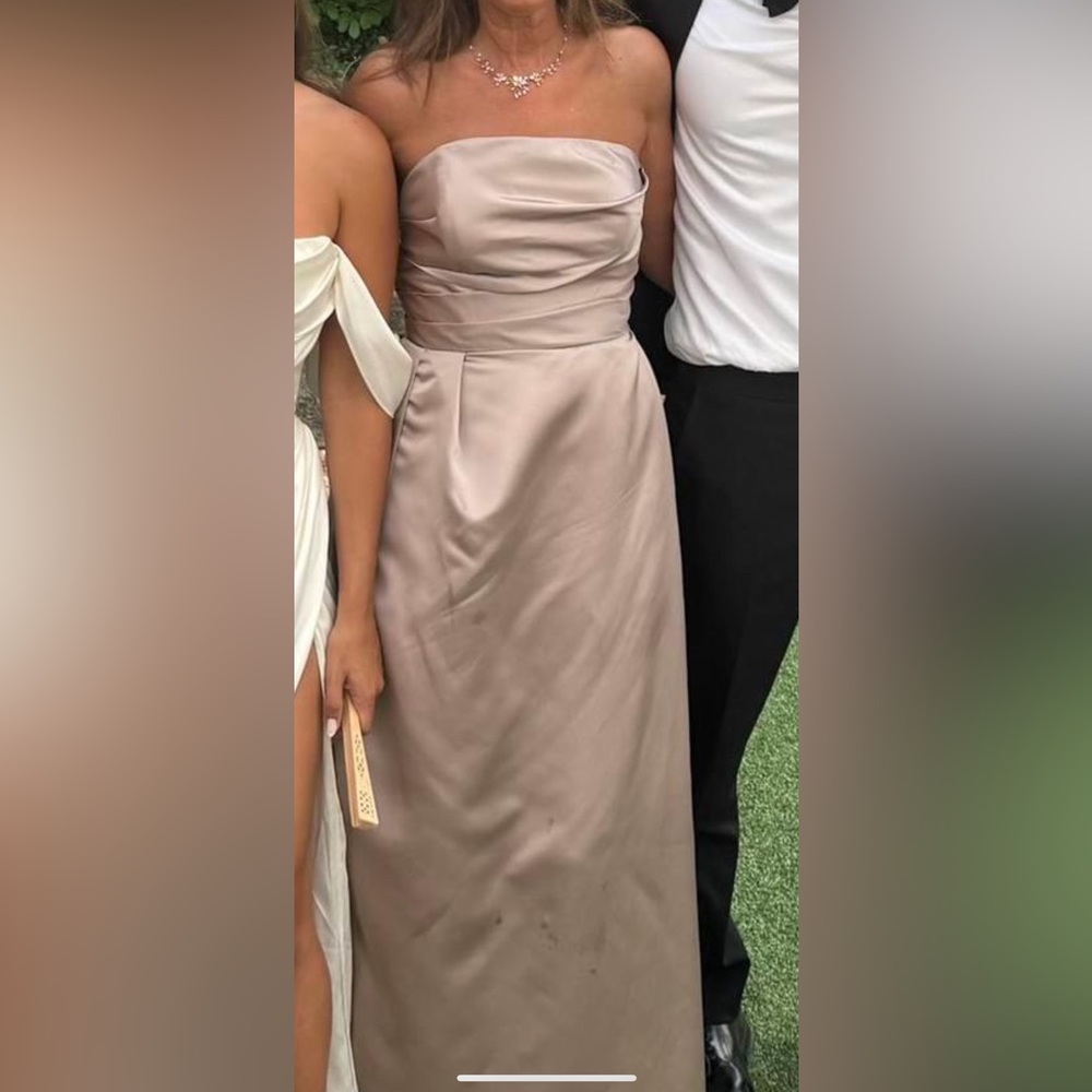 Christina Wu- beige satin gown